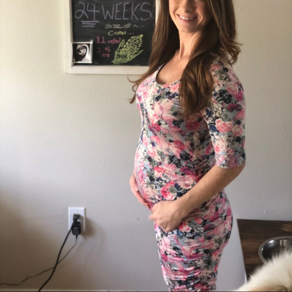 MOTHERHOOD MATERNITY Floral Cotton stretch Dress